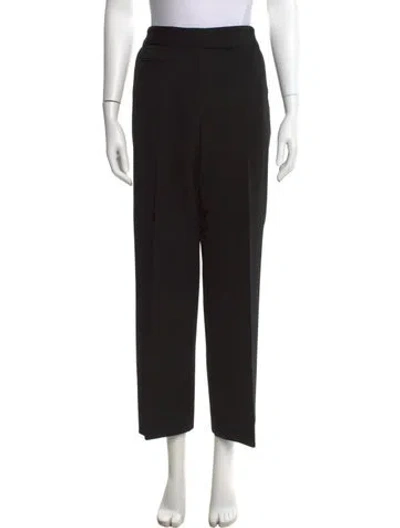 Pre-owned Zac Posen Virgin Wool Wide Leg Pants In Black
