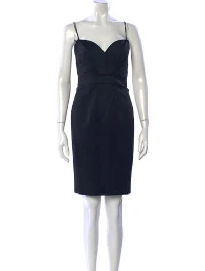 Pre-owned Zac Posen V-neck Knee-length Dress In Black
