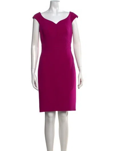 Pre-owned Zac Posen V-neck Knee-length Dress In Purple