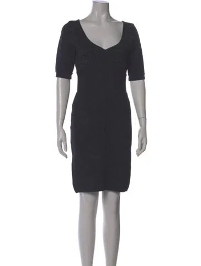 Pre-owned Zac Posen V-neck Knee-length Dress W/ Tags In Gray