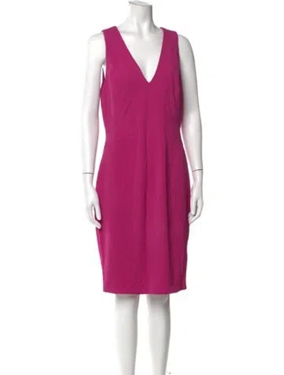 Pre-owned Zac Posen V-neck Knee-length Dress W/ Tags In Pink