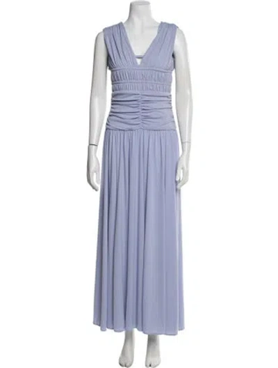 Pre-owned Zac Posen V-neck Long Dress In Purple