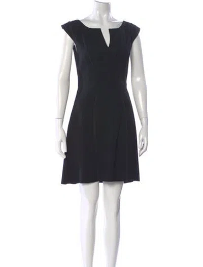 Pre-owned Zac Posen V-neck Mini Dress In Black