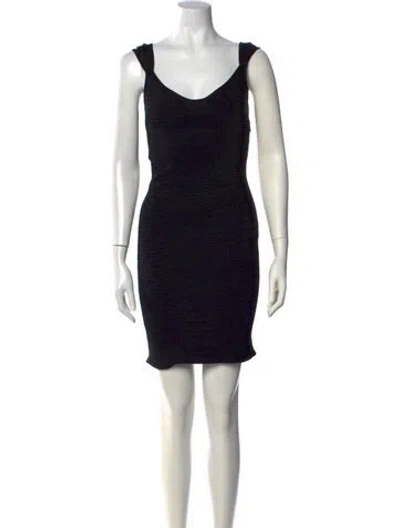 Pre-owned Zac Posen V-neck Mini Dress In Black