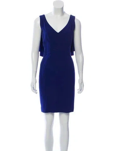 Pre-owned Zac Posen V-neck Mini Dress In Blue