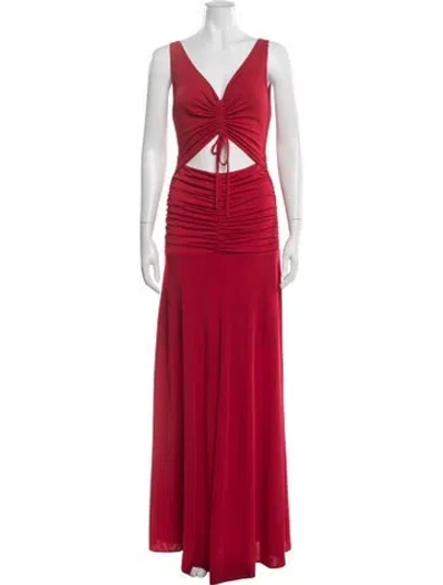 Pre-owned Zac Posen V-neck Mini Dress In Red