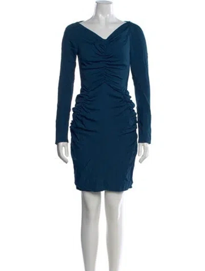 Pre-owned Zac Posen V-neck Mini Dress W/ Tags In Blue