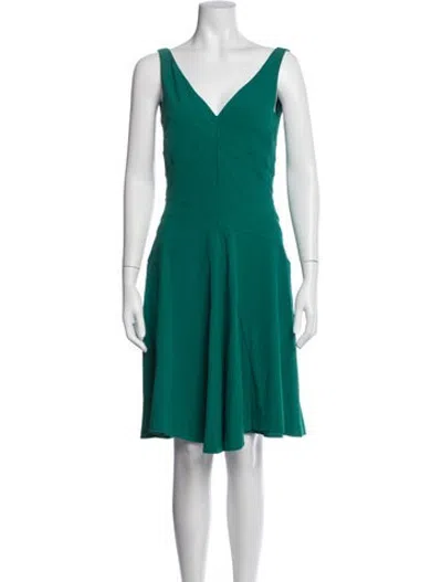Pre-owned Zac Posen V-neck Mini Dress W/ Tags In Green