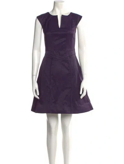 Pre-owned Zac Posen V-neck Mini Dress W/ Tags In Purple