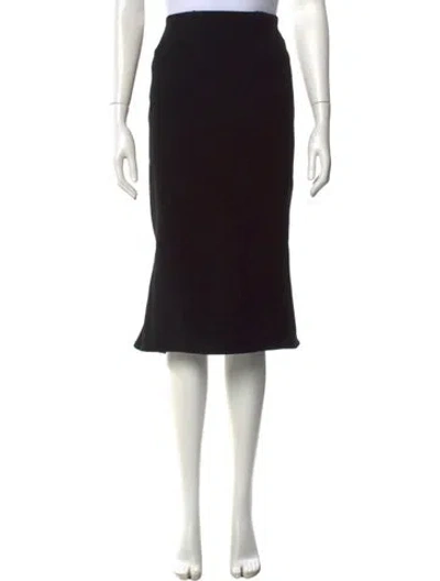 Pre-owned Zac Posen Whipstitch Trim Midi Length Skirt In Black
