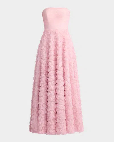Zac Posen Wicked X  Rose Applique Tulle Gown In Mystic