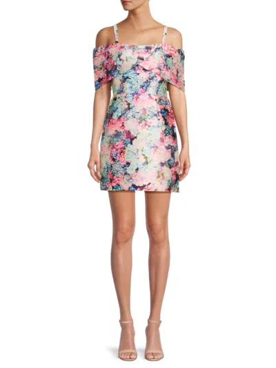 Zac Posen Women's Floral Minidress In Pink Multi