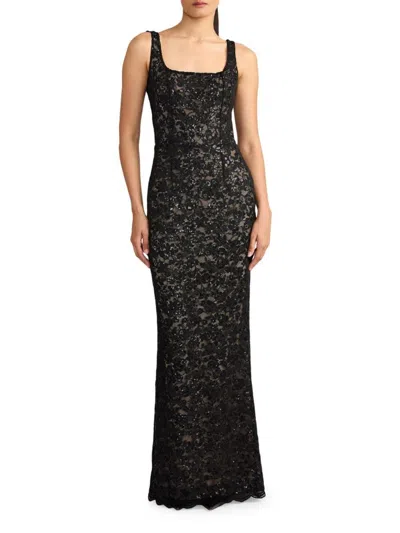 Zac Posen Women's Lace & Sequin Fitted Gown