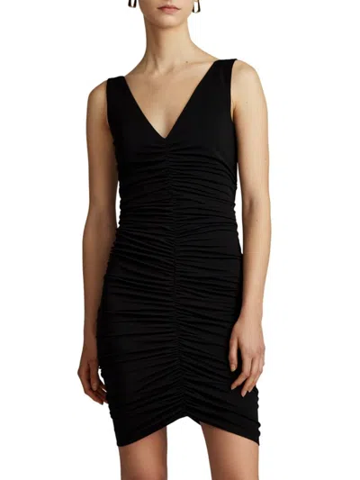 ZAC POSEN WOMEN'S MATTE JERSEY RUCHED MINIDRESS