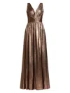 Zac Posen Rose Gold Metallic Gown In Rose Gold