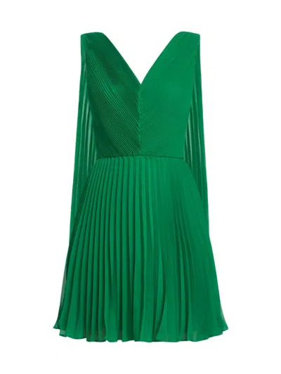 Zac Posen Women's Pleated Cape Minidress In Alpine