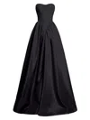Zac Posen Women's Taffeta Drop-waist Gown In Black