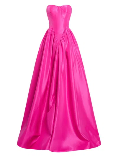 Zac Posen Women's Taffeta Drop-waist Gown In Viola