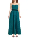 Zac Posen Women's Tulle Appliqué Strapless Gown In Blue