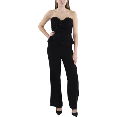 Zac Posen Womens Lace Strapless Jumpsuit In Black