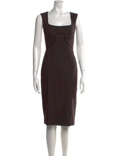 Pre-owned Zac Posen Wool Knee-length Dress In Black