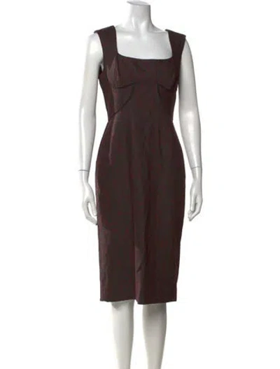 Pre-owned Zac Posen Wool Knee-length Dress In Black