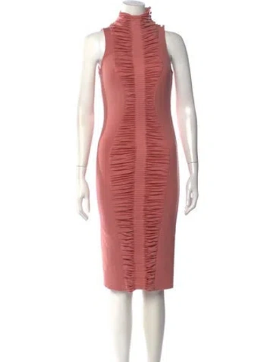 Pre-owned Zac Posen Wool Knee-length Dress In Pink
