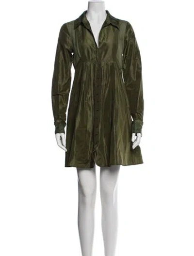 Pre-owned Zac Posen Wool Mini Dress In Green