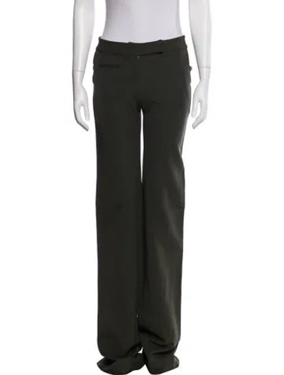 Pre-owned Zac Posen Wool Wide Leg Pants In Green