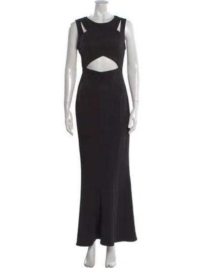 Pre-owned Zac Zac Posen Asymmetrical Long Dress In Black