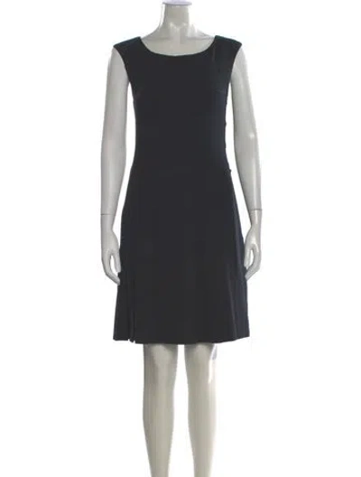 Pre-owned Zac Zac Posen Bateau Neckline Knee-length Dress In Black
