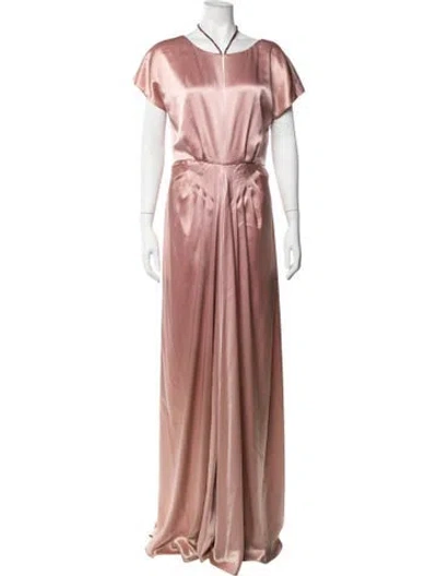 Pre-owned Zac Zac Posen Bateau Neckline Long Dress W/ Tags In Neutrals