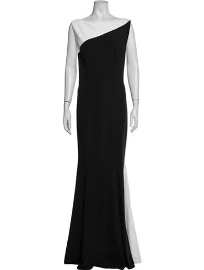 Pre-owned Zac Zac Posen Colorblock Pattern Long Dress In Blue