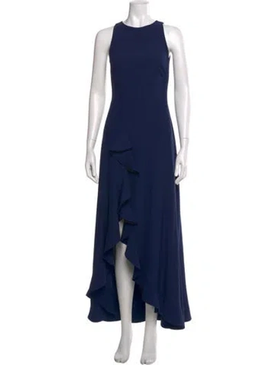 Pre-owned Zac Zac Posen Crew Neck Long Dress In Blue