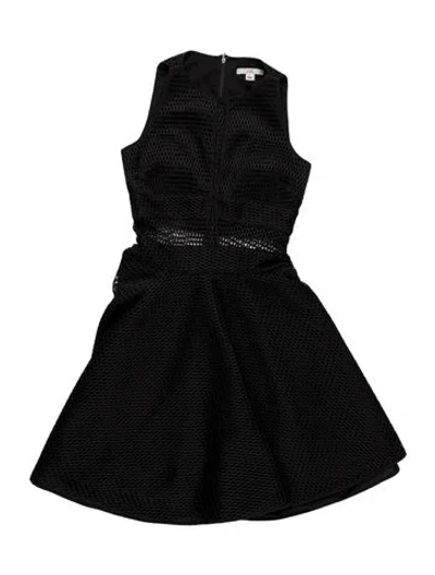 Pre-owned Zac Zac Posen Crew Neck Mini Dress In Black