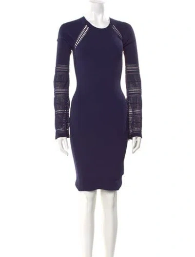 Pre-owned Zac Zac Posen Crew Neck Mini Dress In Blue
