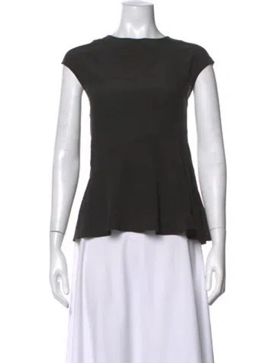Pre-owned Zac Zac Posen Crew Neck Short Sleeve Top In Black