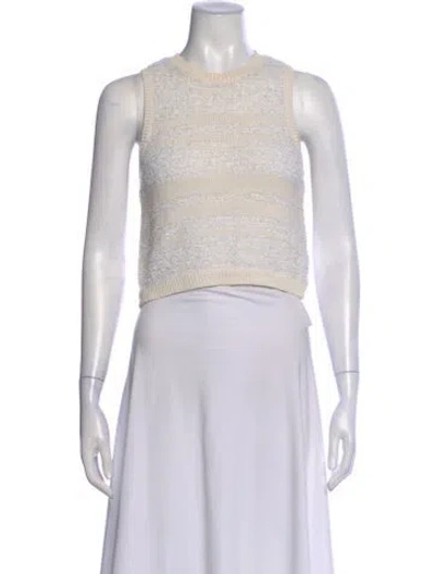 Pre-owned Zac Zac Posen Crew Neck Sweater In White