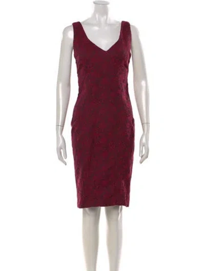Pre-owned Zac Zac Posen Floral Print Knee-length Dress In Black/pink
