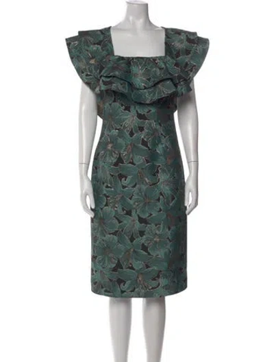 Pre-owned Zac Zac Posen Floral Print Knee-length Dress In Multi