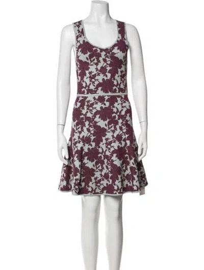 Pre-owned Zac Zac Posen Floral Print Mini Dress In Purple