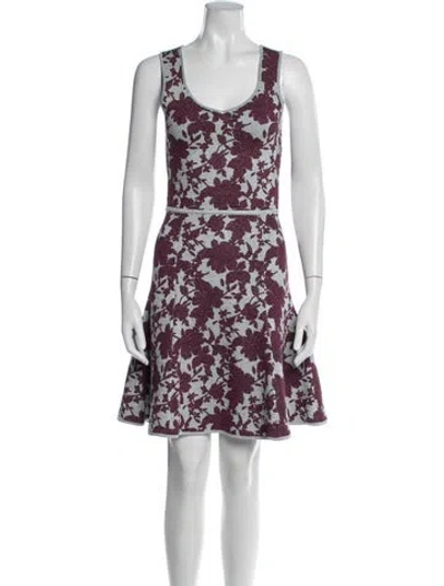 Pre-owned Zac Zac Posen Floral Print Mini Dress W/ Tags In Purple