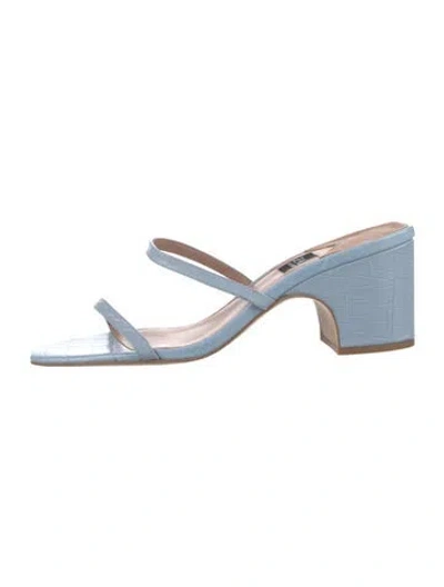 Pre-owned Zac Zac Posen Leather Animal Print Sandals In Blue
