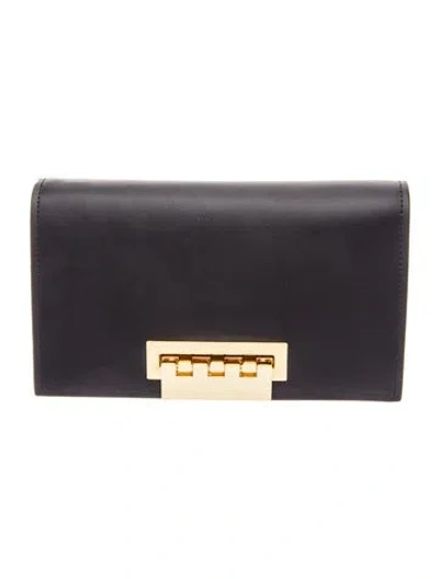 Pre-owned Zac Zac Posen Leather Clutch W/ Tags In Black