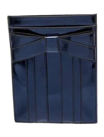 Pre-owned Zac Zac Posen Leather Portfolio In Blue
