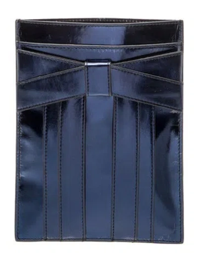 Pre-owned Zac Zac Posen Leather Portfolio W/ Tags In Blue