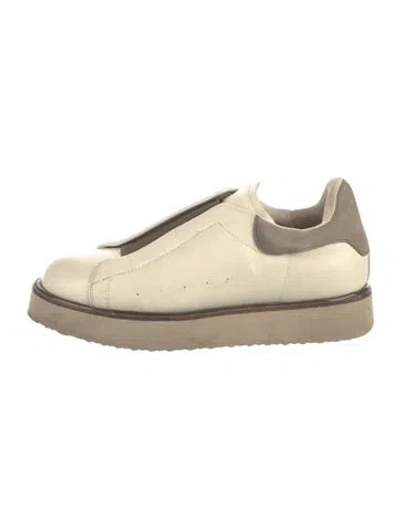 Pre-owned Zac Zac Posen Leather Sneakers In Neutral