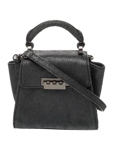 Pre-owned Zac Zac Posen Leather Top Handle Bag In Black