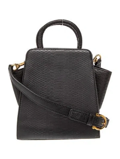 Pre-owned Zac Zac Posen Leather Top Handle Bag In Black