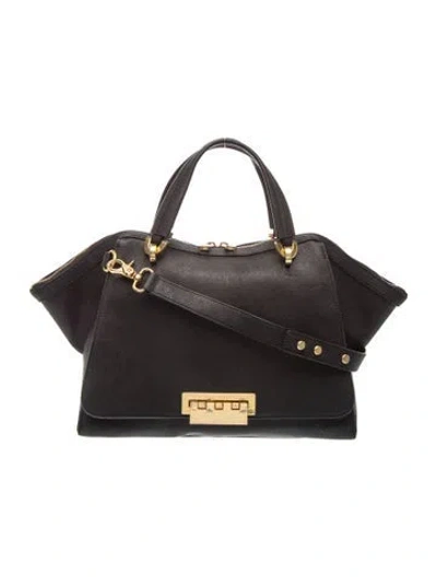 Pre-owned Zac Zac Posen Leather Top Handle Bag In Black